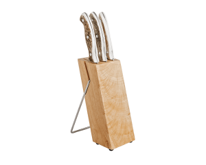 3 Piece Cutlery Set with Wood Block, Elk